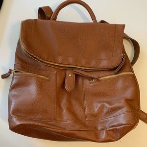 Faux leather backpack
